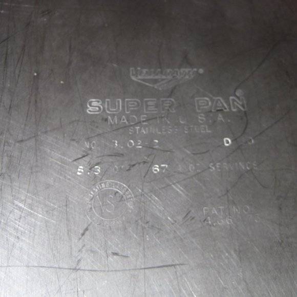 VOLLRATH SUPER PAN II 3002-2 S Steel 18-8,  8.3 QTS. 67,4OZ Made in USA - Picture 4 of 4